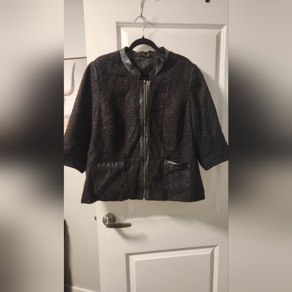 Reitmans Size 20 Black Tweed Blazer